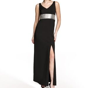 Donna Karan New York Embellished V Neck Gown